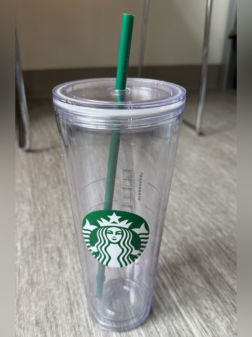 Starbucks Clear Venti Double Wall Acrylic Cold Cup Tumbler (24oz) W/ Straw